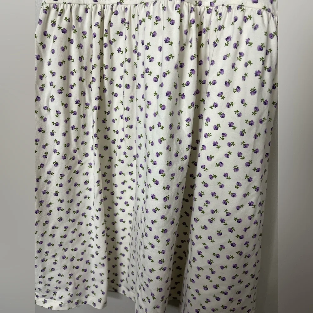Pink Chicken Organic Kelsey Dress Purple Floral Sz 12 Jersey Knit Flutter